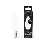 Gauss Лампа Filament Свеча 9W 610lm 4100К Е14 milky диммируемая LED 103201209-D