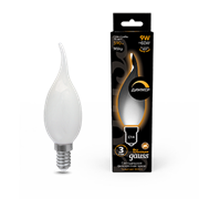 Gauss Лампа Filament Свеча на ветру 9W 590lm 3000К Е14 milky диммируемая LED 104201109-D