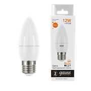 Gauss Лампа Elementary Свеча 12W 950lm 3000K E27 LED 30212