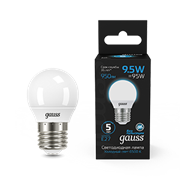 Gauss Лампа Шар 9.5W 950lm 6500K E27 LED 1/10/100 105102310