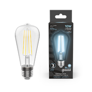 Gauss Лампа Filament ST64 10W 970lm 4100К Е27 LED 1/10/40 157802210