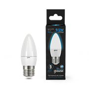 Gauss Лампа Свеча 9.5W 950lm 6500К E27 LED 1/10/50 103102310