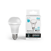 Gauss Лампа Elementary R63 8W 650lm 4100K Е27 LED 1/10/50 63228