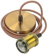 IEK Патрон подвесной E27 со шнуром 1,5м RETRO золото EPA12-04-02-K22