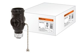 TDM Патрон-розетка карболитовый с выключателем, Е27, черный SQ0335-0026