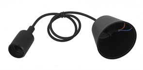 ЭРА Патрон пластиковый Е27 с подвесом, черный (60/720) Б0048039