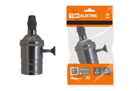 TDM Патрон подвесной Е27 с выключателем, металлический "Лофт", черный SQ0335-0067