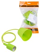 TDM Патрон пластиковый Е27 с подвесом 1 м, зеленый SQ0335-0064