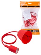 TDM Патрон пластиковый Е27 с подвесом 1 м, красный SQ0335-0063