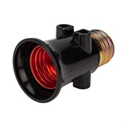 Патрон-розетка карболитовый Е27 черный, с этикеткой, Rexant 11-8855