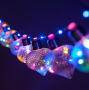 ЭРА ЕGNIG - 80M Гирлянда Лампочки мультиколор 80 micro LED, 1,8 м, 10 колб 7*7 см, 3*АА, IP20 Б0051879