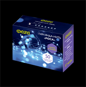 ФАZA Гирлянда DC-G03-50W, 50 бел. microLED, 5.1 м., 8 реж., 3xAA .5047891