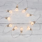 NEON-NIGHT Гирлянда светодиодная «Лампочки» 10 LED, 1.5 м, прозрачный ПВХ, теплый белый цвет свечения, 2 х АА (батарейки не в комплекте) 304-015