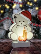 ЭРА EGNDS-07 Новогодний декоративный светильник Мишка, холодный белый LED, h 24 см, 3*АА, IP20 Б0051931