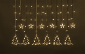Navigator Гирлянда 95 006 NGF-D033-01 (бахрома звезды и елочки WW 2.5*1м IP20) 95006