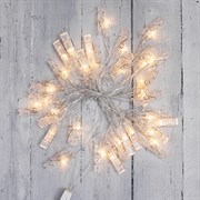 NEON-NIGHT Гирлянда светодиодная «Прищепки» 30 LED, 5 м, теплый белый цвет свечения 303-032