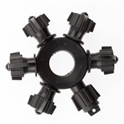 ЭРА ERAPS-OR Круговой разветвитель для гирлянд, IP65, d13 см, 6 гнезд (1 вход, 5 выходов), черный, каучук, 220В Б0051885