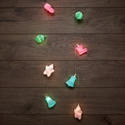 NEON-NIGHT Гирлянда светодиодная «Новый год» 1,5 м, прозрачный ПВХ, 10 LED, теплый белый, питание 2 х АА (батарейки не в комплекте) 303-081