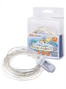 TDM Гирлянда светодиодная "Роса100" 100LED, 10м, 3000К, 2хCR2032, SQ0361-0056
