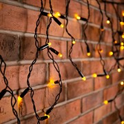 NEON-NIGHT Гирлянда Айсикл (бахрома) светодиодный, 2,4 х 0,6 м, черный провод, 230 В, диоды ТЕПЛЫЙ БЕЛЫЙ, 88 LED 255-046