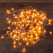 NEON-NIGHT Гирлянда светодиодная универсальная 100 LED ТЕПЛЫЙ БЕЛЫЙ 10 метров, прозрачный ПВХ, с контроллером 303-063