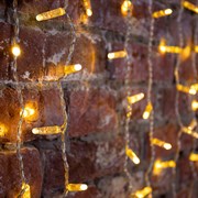 Гирлянда светодиодная Занавес 2x1,5м 192 LED ТЕПЛЫЙ БЕЛЫЙ прозрачный ПВХ IP65 эффект мерцания 230В соединяется NEON-NIGHT шнур в комплекте 235-316-6