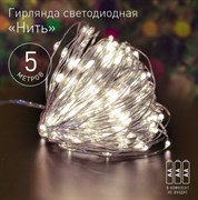 ЭРА ENIN -5NW  Гирлянда LED Нить 5 м теплый свет, АА (100/2500) Б0047960