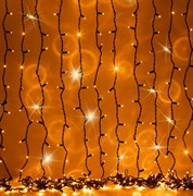 ЭРА Гирлянда ERAPS-Z светодиодная новогодняя занавес 3*2 м желтая 600 LED Б0060547