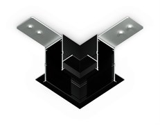 Ambrella Коннектор угловой для встраиваемого шинопровода под ГКЛ 12,6мм Magnetic 220V GL1040 BK черный 80*80*47 (соединители в комплекте) GL1040