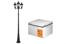 TDM Светильник садово-парковый "Вена" 3х60 Вт, столб, H2300 мм, алюм., прозрачное/черный, Е27 SQ0330-2010