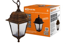 TDM Светильник садово-парковый НСУ 04-60-001 четырехгранник, подвес, пластик, расс.пластик, бронза SQ0330-0776