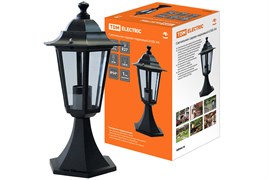 TDM Светильник 6100-04 садово-парковый шестигранник, 100Вт, стойка, черный SQ0330-0009