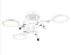 Ambrella Потолочный светодиодный светильник с пультом управления FL51646/3+3 WH/CH белый/хром 76W 3000K-6400K D700*300 (ПДУ ИК) FL51646