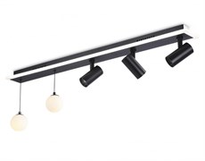 Ambrella Потолочный светодиодный светильник со сменной лампой и пультом управления FL66202/1+5 BK черный 67W 3000K-6400K+G9/2 1000*100*400 (ПДУ ИК) FL66202