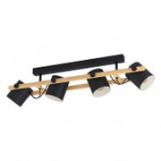 Eglo 43558 Светильник потолочный HORNWOOD, 4Х28W, E27, L1000, B190, H275, сталь/дерево, черный/коричневый 43558