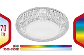ЭРА Светильник потолочный Классик с ДУ SPB-6-70-RC Metz RGB светодиодный RGB с пультом ДУ, 70Вт 3400-5500К Б0051101
