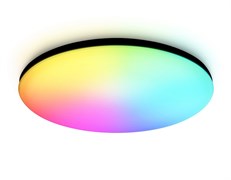 Ambrella Потолочный светодиодный светильник с Wi-Fi Яндекс Алисой/Tuya/Smart Home/Alexa FZ2005 BK черный IP54 25W 3000K-6500K+RGB D370*55 (ПДУ ИК) FZ2005
