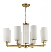 Odeon Light 4990/8 HALL ODL23 000 матов. золотой/белый/стекло Люстра E27 8*40W KASALI 4990/8