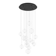 Eglo 390333 Люстра диммируемая ESPARDELLO, 6X5,4W (LED), 3000K, 3060lm, ?580, сталь, черный/стекло, прозрачный 390333