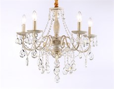 Ambrella Подвесная люстра с хрусталем TR4944/5 WH/GD/CL белый/золото/прозрачный E14/5 max 40W D605*565 TR4944