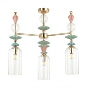 Odeon Light 4855/3C CLASSIC ODL_EX21 золото/раноцветн./керамика/стекло Люстра потолочная E14 3*40W BIZET 4855/3C