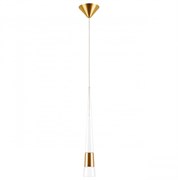 Lightstar 757013 Люстра CONE LED 5W 280LM ЗОЛОТО/БЕЛЫЙ/ПРОЗРАЧНЫЙ 3000K 757013
