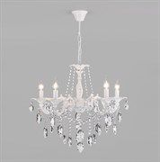 Eurosvet Классическая подвесная люстра 10108/5 белый/прозрачный хрусталь Strotskis a045451