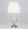 Eurosvet Настольная лампа с белым абажуром 01055/1 хром/прозрачный хрусталь Strotskis 00000084934 - фото 108806