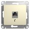 Glossa бежевый розетка телефонная RJ11 GSL000281T - фото 12463