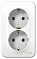 Blanca наружняя белый розетка 2-ая с заземлением, без шторок 16А, 250В, изолированная пластина BLNRA010211 - фото 26169