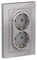 Systeme Electric AtlasDesign алюминий розетка с заземлением, двойная, 16А, в сборе ATN000324 - фото 45052