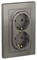 Systeme Electric AtlasDesign сталь розетка с заземлением, двойная, 16А, в сборе ATN000924 - фото 45462
