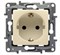 Legrand Etika слоновая кость розетка с заземлением, винтовые клеммы 672321 - фото 61706