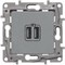 Legrand Etika алюминий розетка USB 2-ая 240В/5В 2400мА 672494 - фото 61776